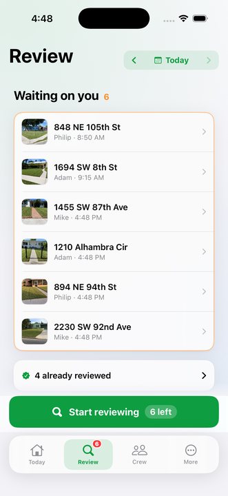 Review queue of finished jobs